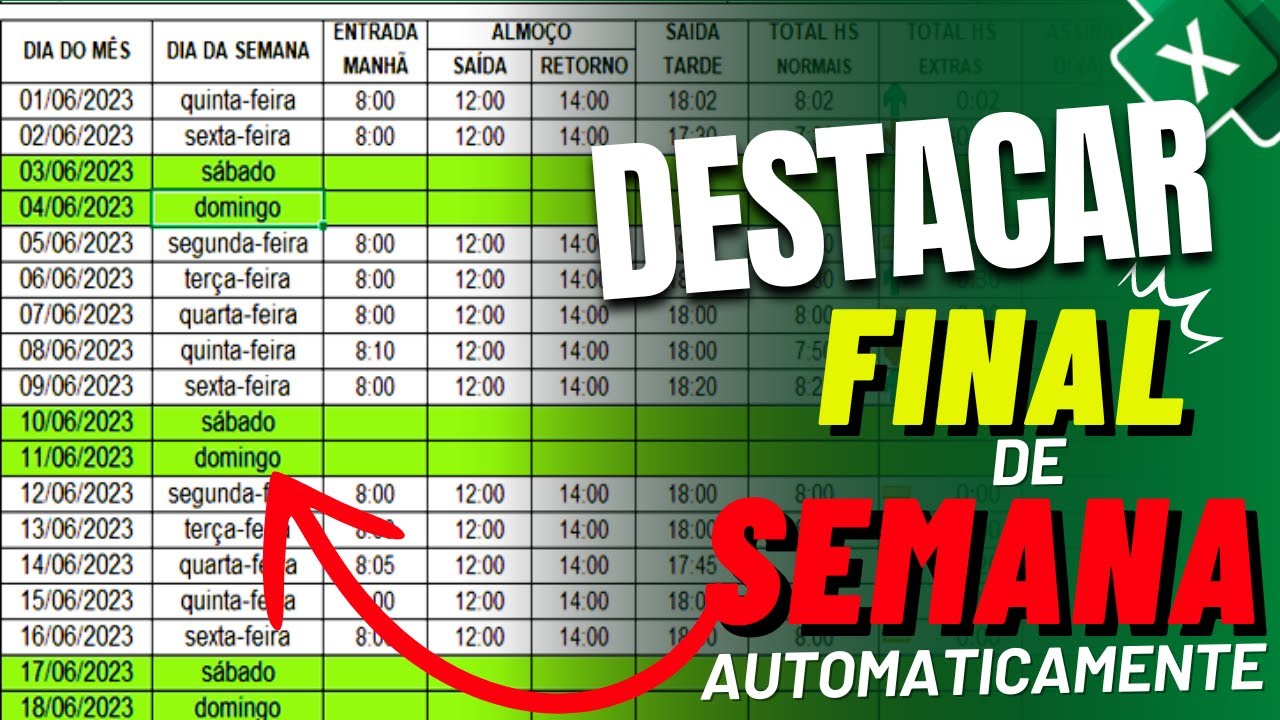 Como Pintar Finais de Semana com CORES no Excel | Destacar Final de Semana