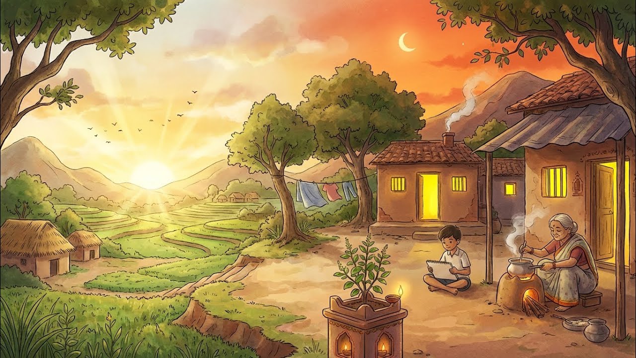 From Sunrise to Sunset 🌅 | Peaceful Village Life | Ghibli Style Cozy Slow Living ASMR