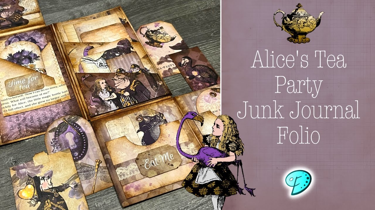 Alice's Tea Party Folio ☕️🫖 #vintage #aliceinwonderland #ephemera #junkjournal #alice #wonderland