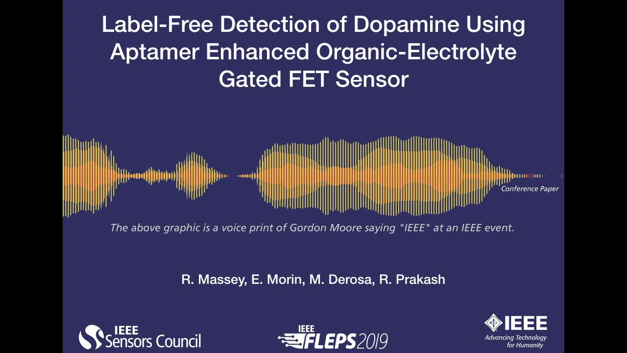 Label-Free Detection of Dopamine Using Aptamer Enhanced Organic-Electrolyte Gated FET Sensor