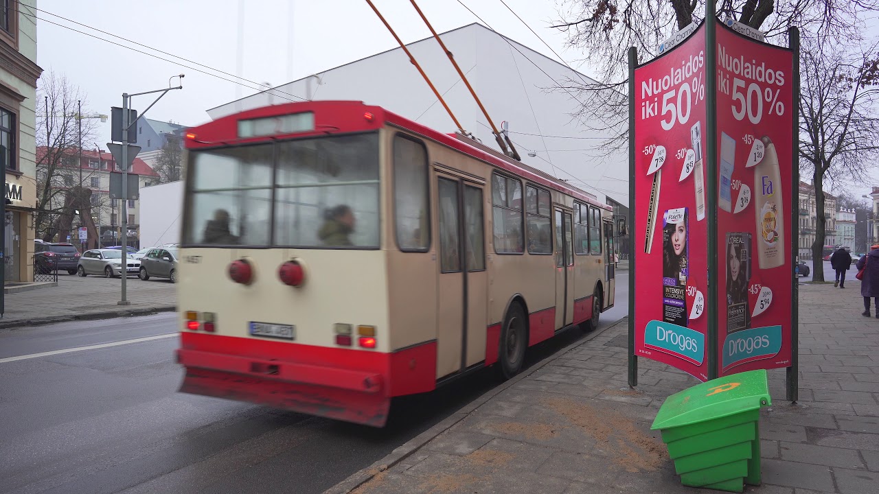 Lithuania, Vilnius, trolleybus 2 ride from Stotis to Trakų Street + walk