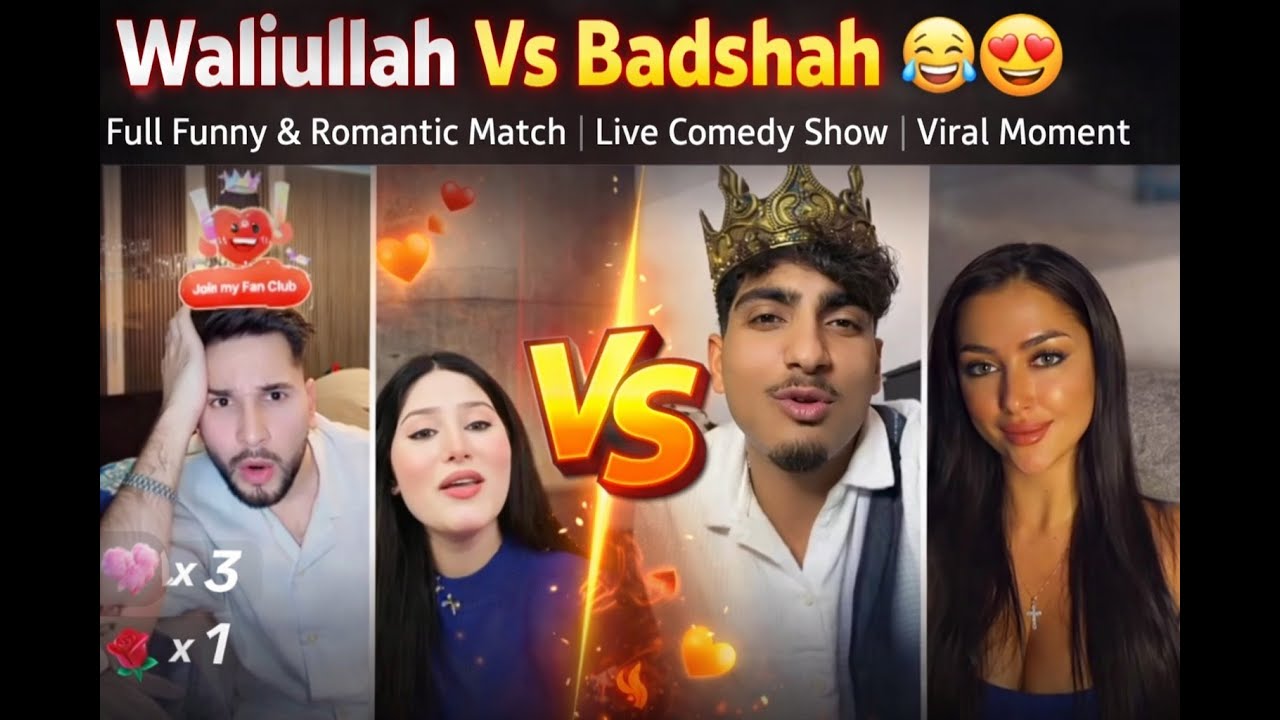 Waliullah Vs Badshah 😂😍 | Full Funny & Romantic Match | Live Comedy Show | Viral Moment
