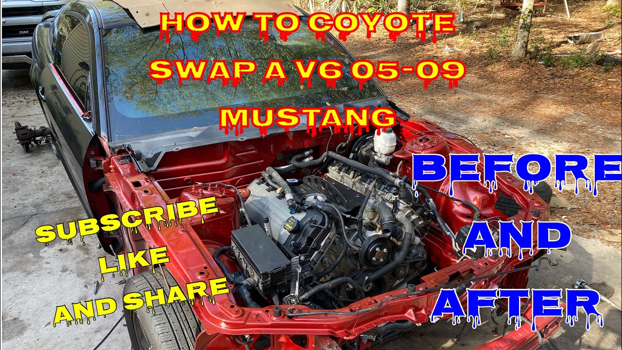How to coyote swap a v6 mustang #fordmustang #americanmuscle #coyoteswap