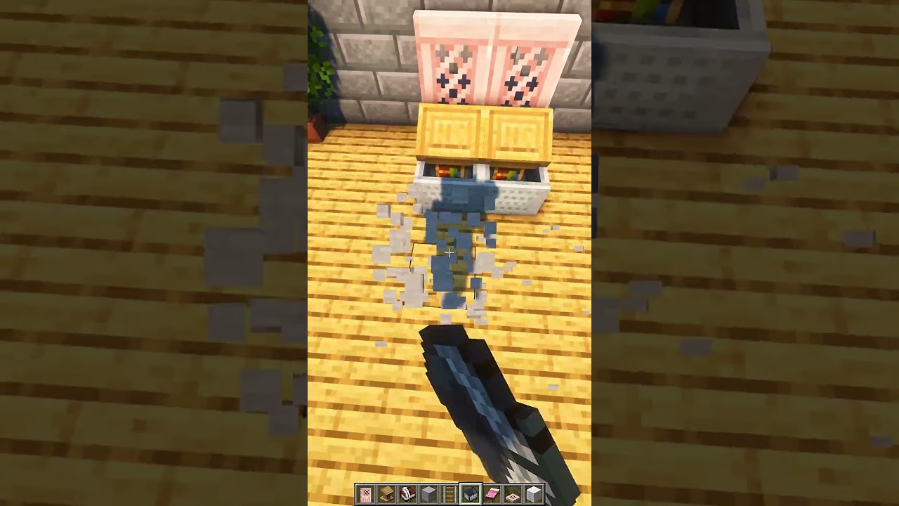 Реалистичная кровать в Minecraft (хак) 💀 #шорты #майнкрафт
