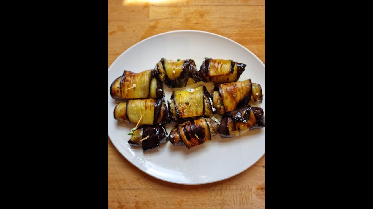 AUBERGINES ROULÉES AU CHÈVRE FRAIS