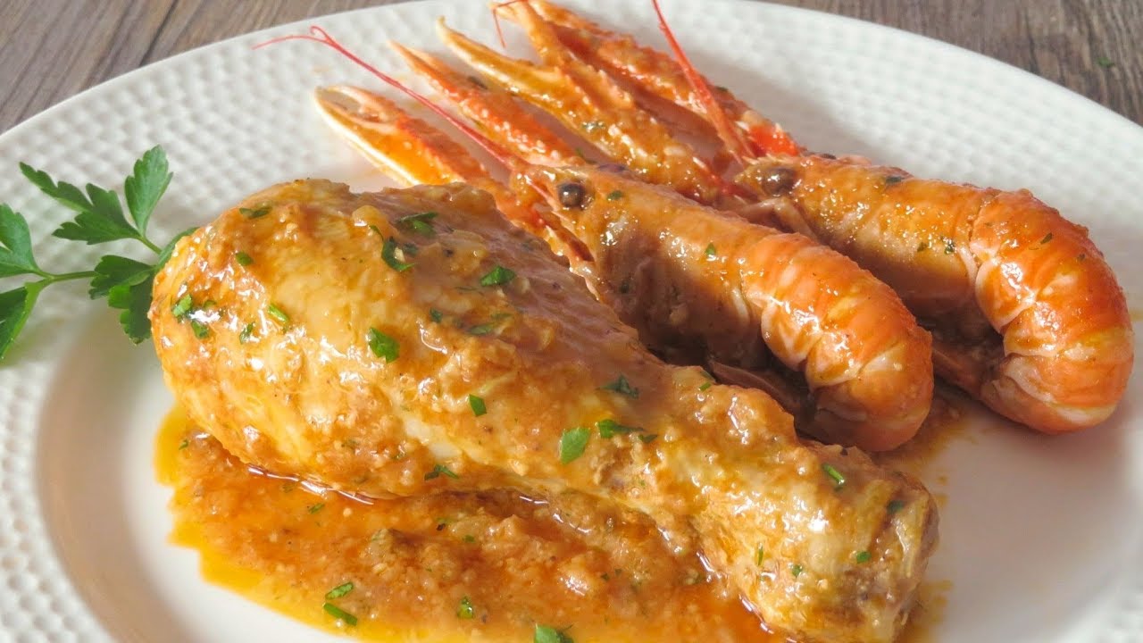 Pollo con cigalas. SIN HORNO