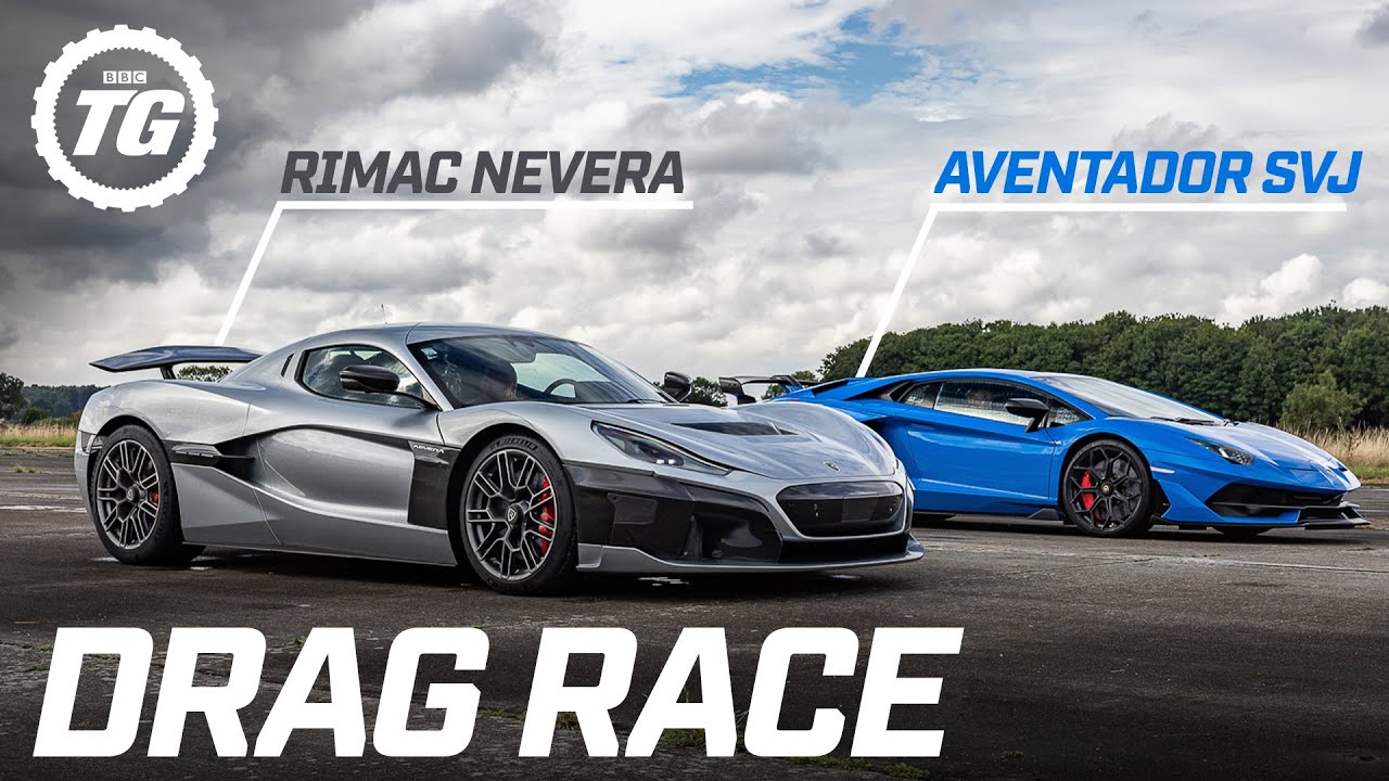 DRAG RACE: Rimac Nevera vs Lamborghini Aventador SVJ | Top Gear Series 33