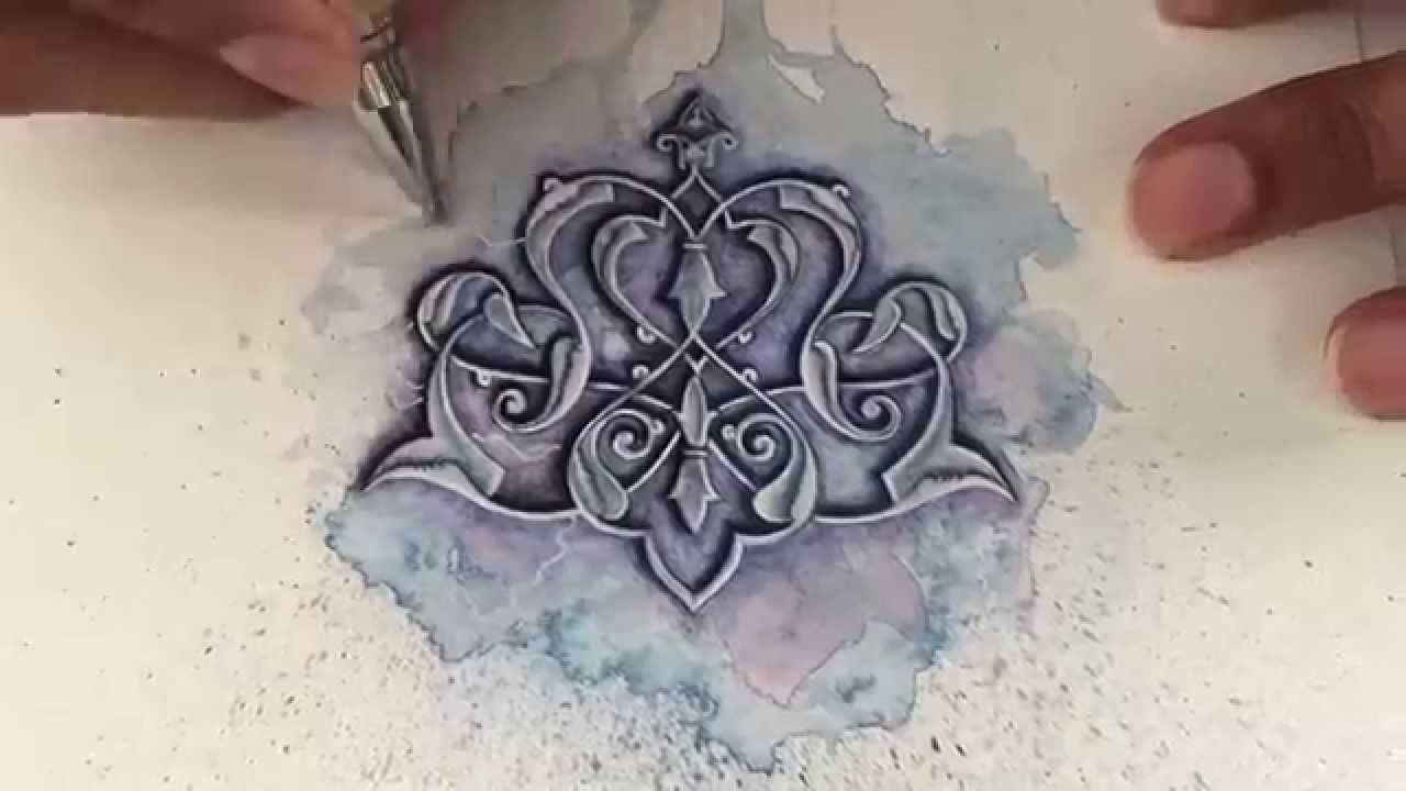 Islamic art - watercolour painting - tezhip - islimi - speed painting