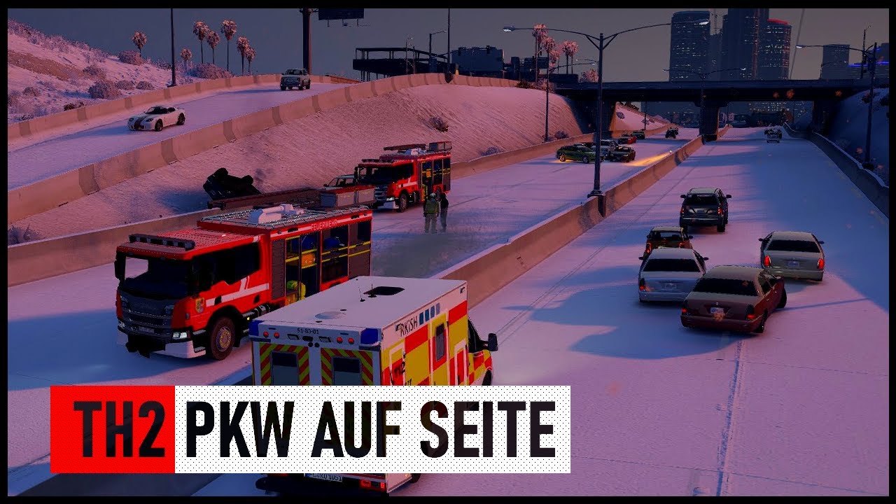 🚑RTW ❄ Glatteis Unfall auf Autobahn ⚡ Flensburg Roleplay