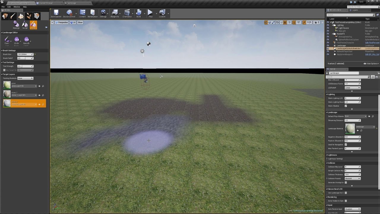 UE4 Landscapes: Adding different Layers/ Materials