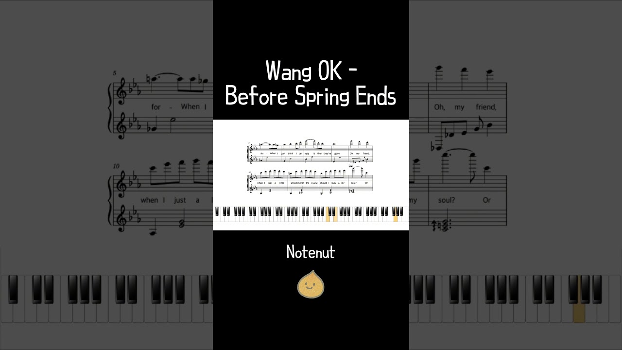 WANG OK - Before Spring Ends  #piano  #피아노
