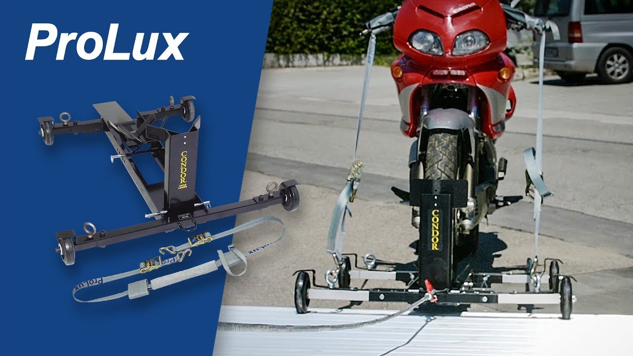 ProLux Motorradständer rollbar CONDOR - Sicheres Verladen durch patentierten Haltemechanismus