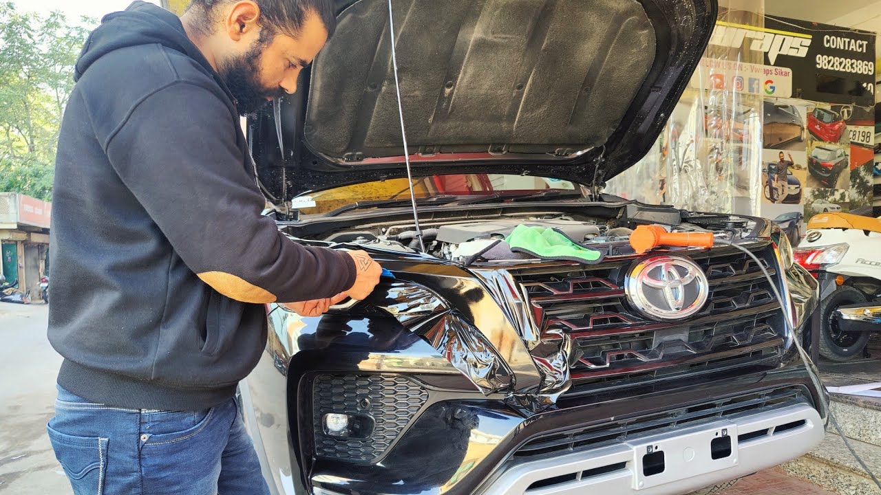 New Toyota Fortuner 2022 | Grill Vinyl Wrapped | Modified in Black Edition @VwrapsSikar