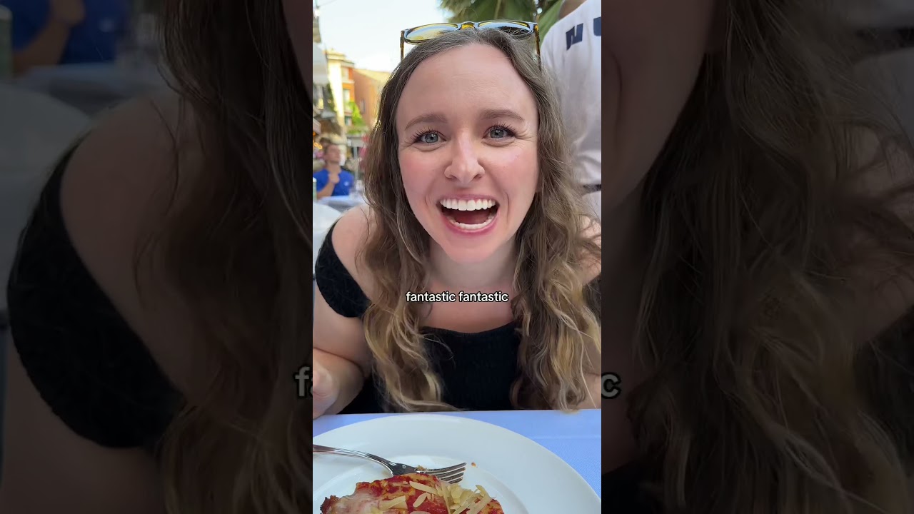 Trying vegan lasagna in Italy