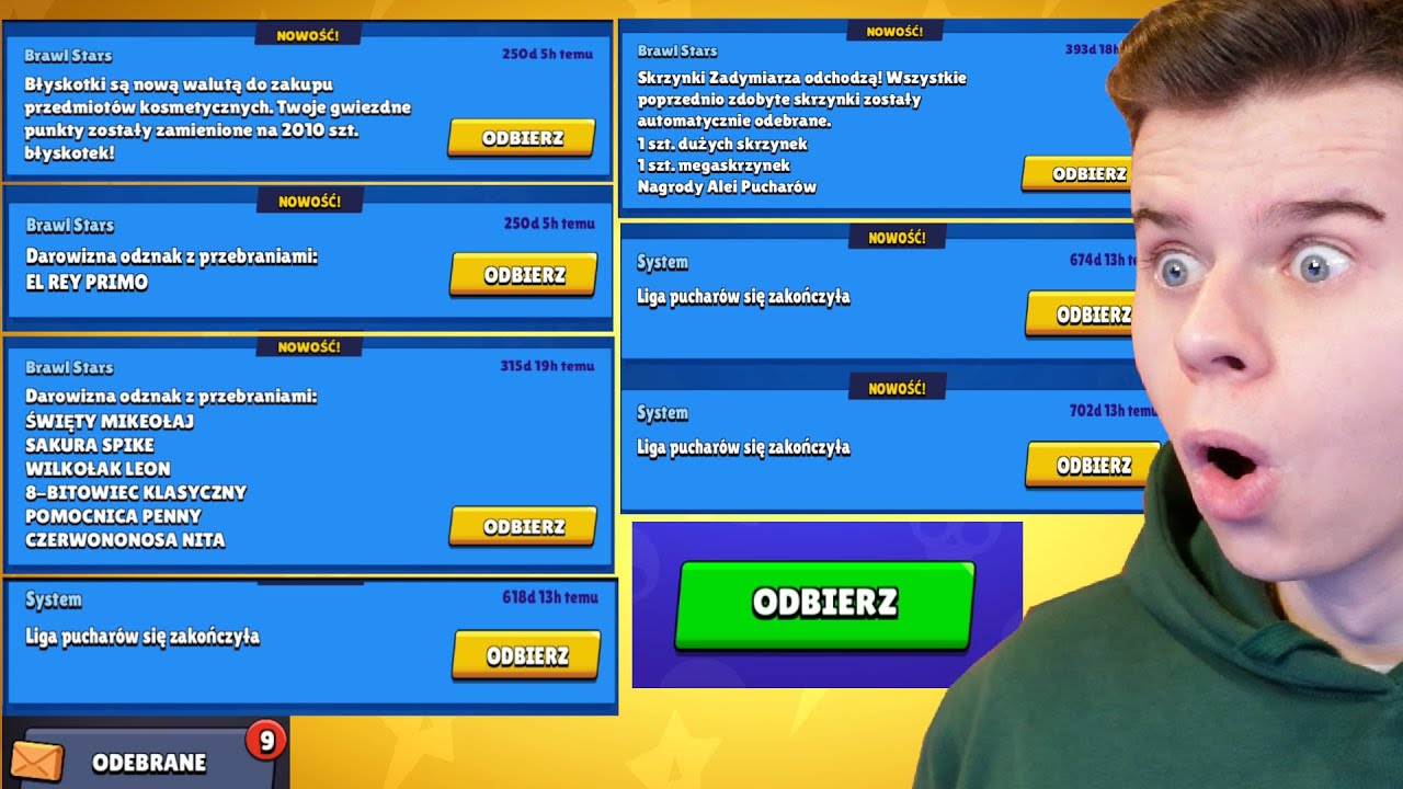 TYLU RZECZY ZA DARMO W BRAWL STARS JESZCZE NIE WIDZIAŁEM! ODEBRAŁEM WSZYSTKO PO 3 LATACH...
