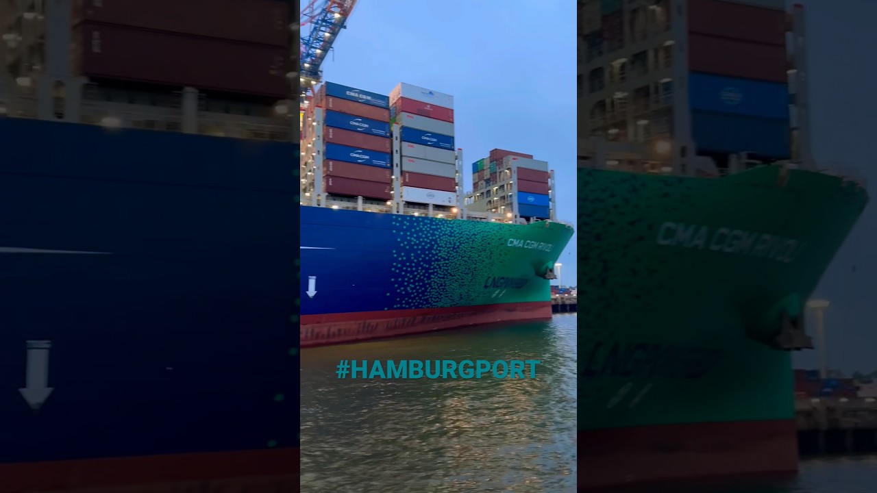World&rsquo;s third largest container shipping company Vessel - CMA CGM #shipping #shorts #french #hamburg