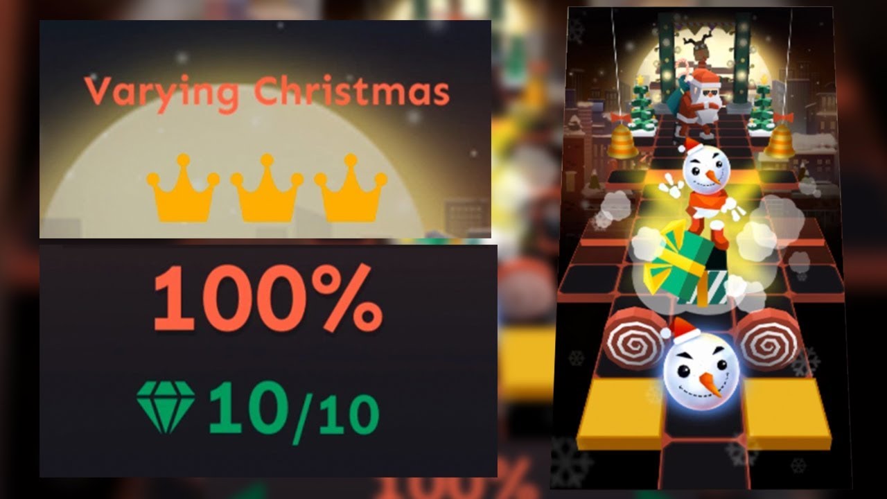 Rolling Sky Level 24 Varying Christmas 100% Clear - All Gems & Crowns | SHA