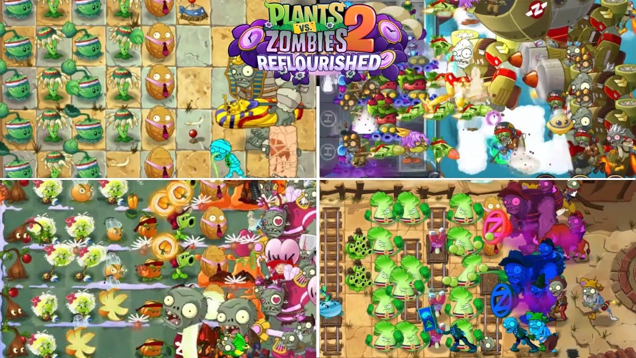 Plants vs. Zombies 2: Reflourished – All Normal Gargantuar Stages (No PFs, Premium Plants* & Mowers)