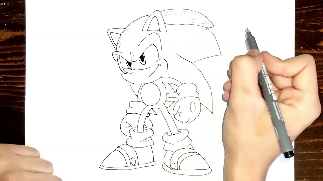 How to draw Sonic step by step 