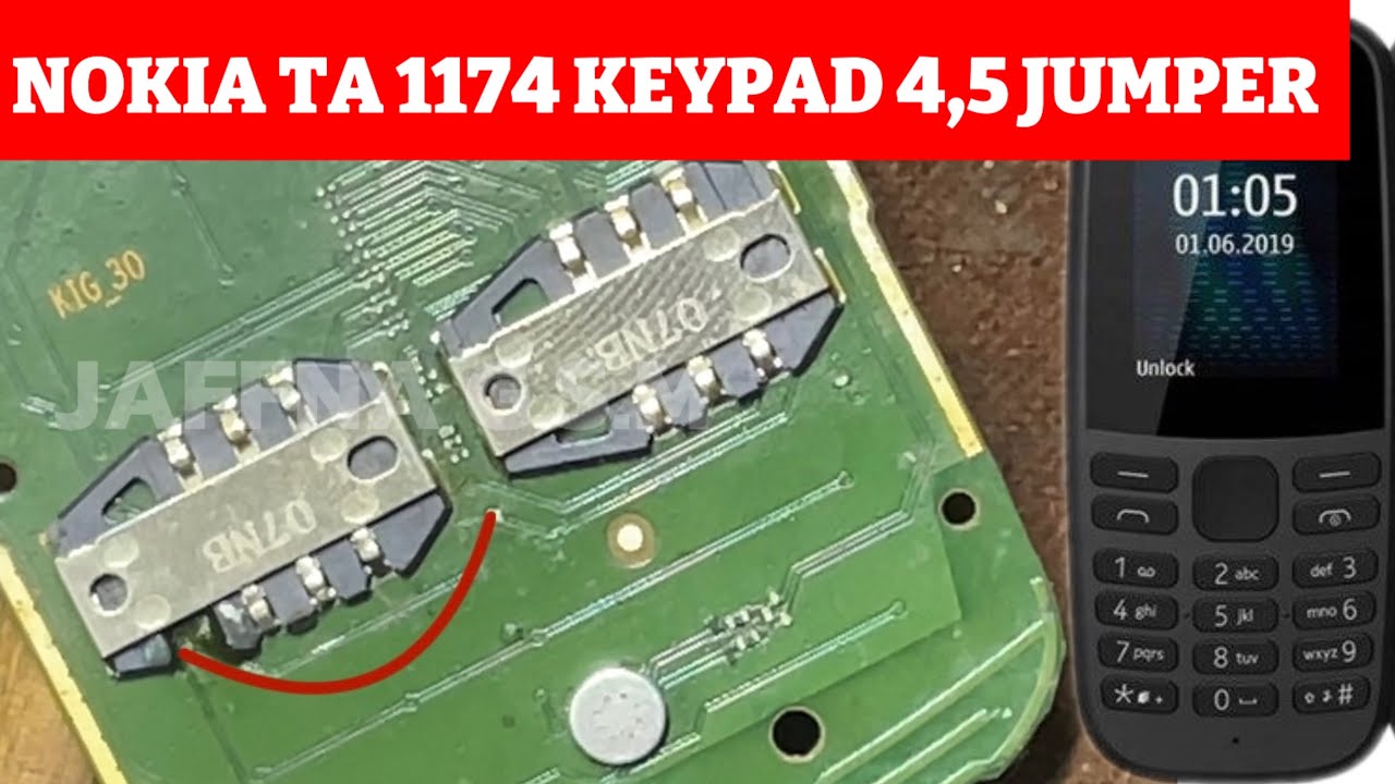Nokia TA 1174 Keypad 4,5 Not working Jumper Solution