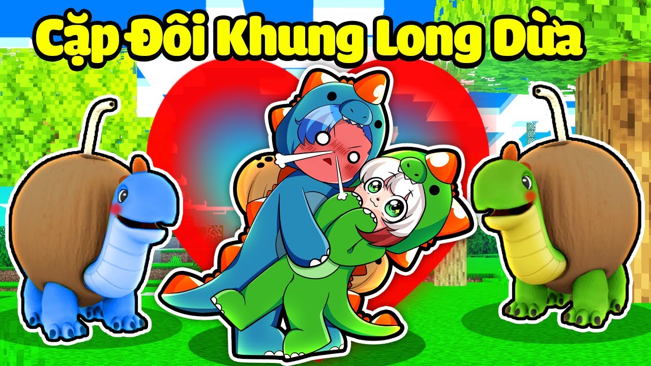 CẶP ĐÔI HUY VÀ ABY KHỦNG LONG DỪA TRONG MINECRAFT*ABY THÍCH HUY NOOB KHỦNG LONG DỪA💖🥰