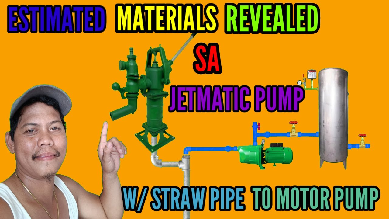 JETMATIC PUMP, WITH STRAW PIPE TO MOTOR PUMP AND PRESSURE TANK