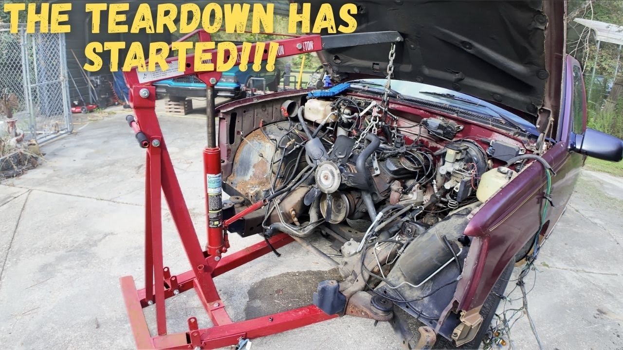 1989 GMC StepSide OBS Build: Front End Teardown & Attempted Engine Removal!!!