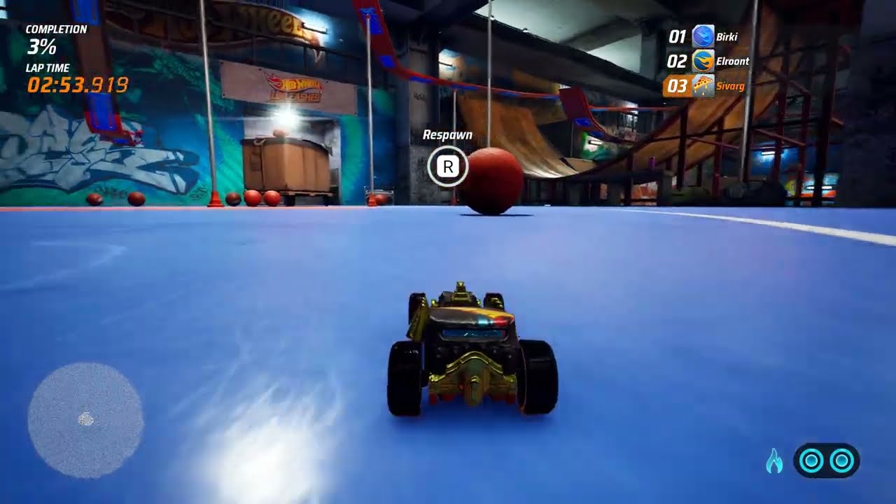 Hot Wheels Unleashed 2025 - Driving around the skatepark, looking at graffiti art
