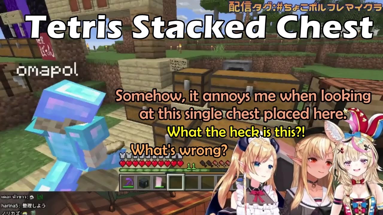 Flare And Polka Burst Into Laughter At Tetris Chests Made By Ollie【Hololive English Sub】