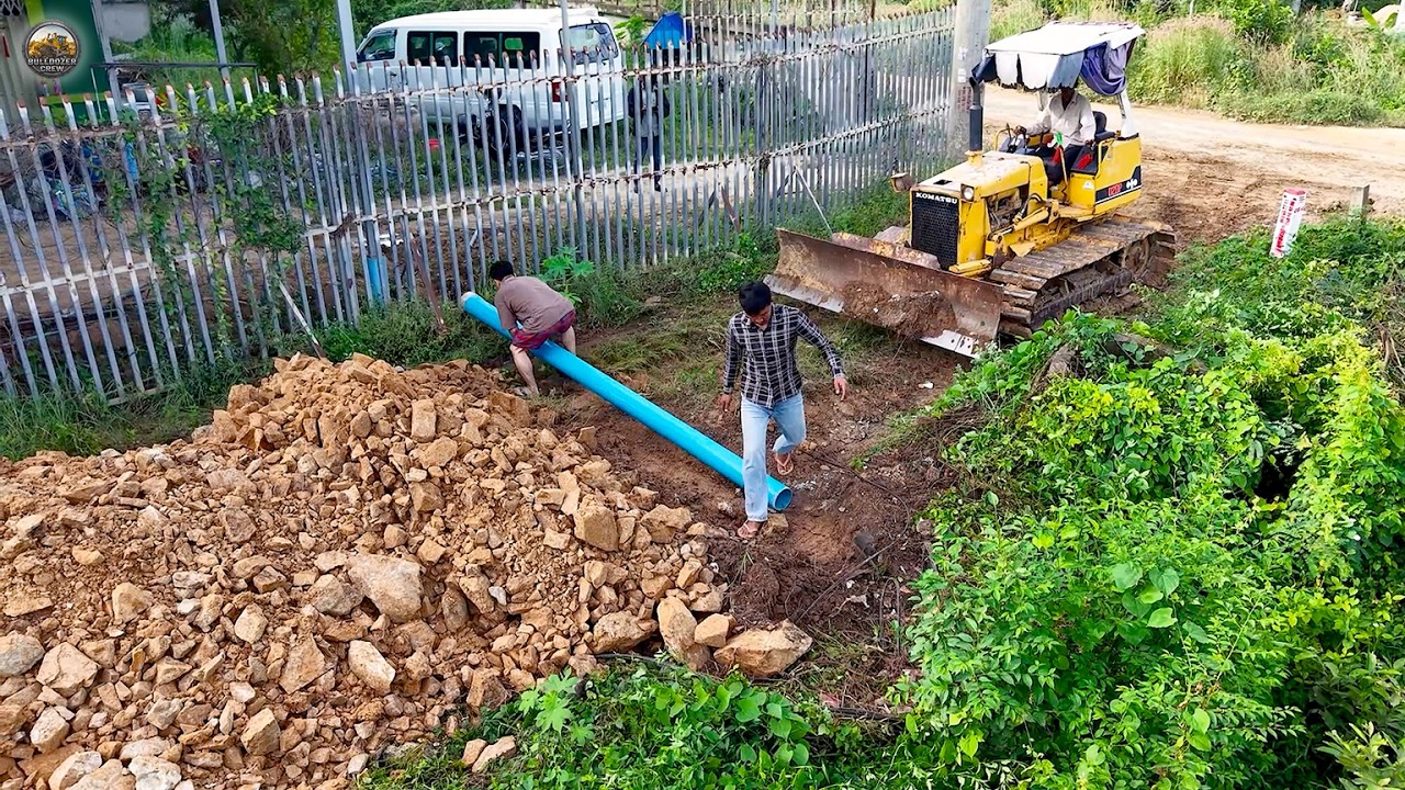 LIVE: Expert Operator in Action!! Komatsu D20P Bulldozer Pushing Rock with Dump Truck.
