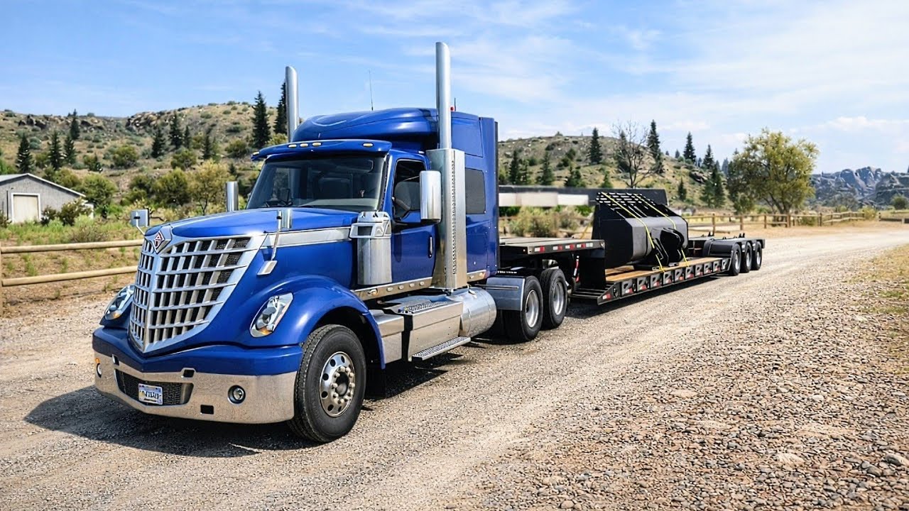 International Lonestar Hauling Rock Bucket  | Idaho Falls to Bozeman | American Truck Simulator 