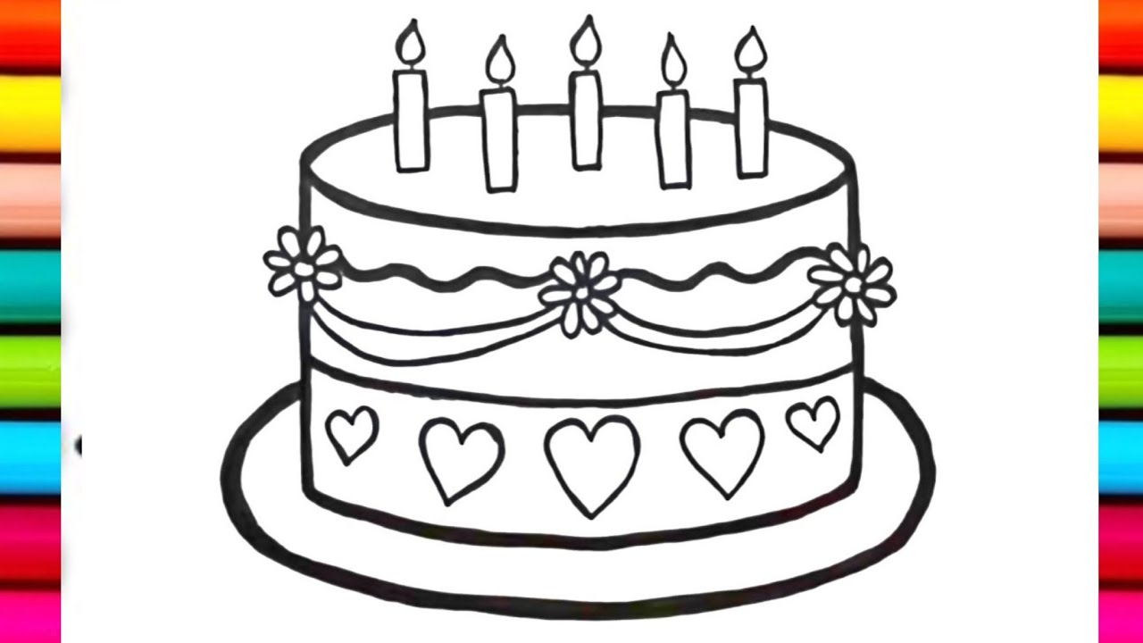 How to draw cute cake 🎂|| Drawing, Painting & Coloring For Kids and Toddlers_ Child Art 🎨#art 