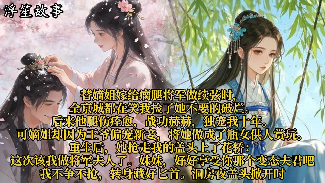 替嫡姐嫁给瘸腿将军做续弦时，全京城都在笑我捡了她不要的破烂。后来他腿伤痊愈，战功赫赫，独宠我十年。#重生 #大女主 #复仇 #宫廷 #夺权 #古风 #小说