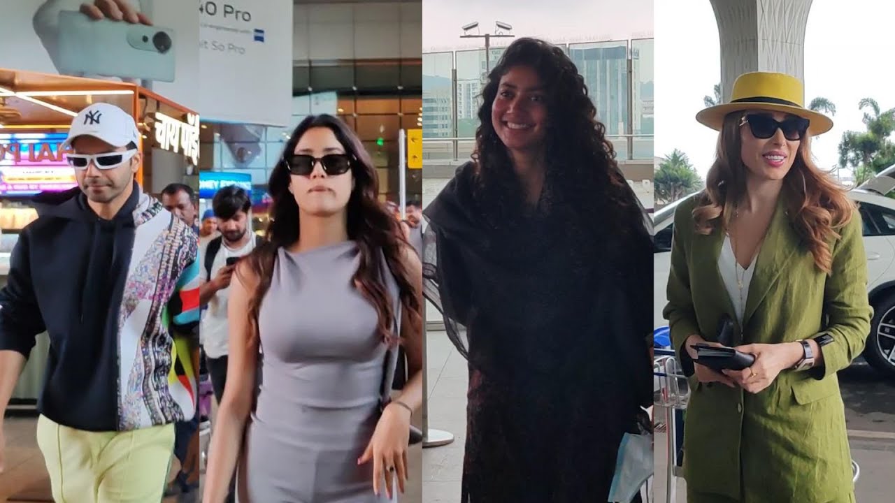 Janhvi Kapoor, Varun Dhawan, Manish Paul, Sai Pallavi, Iulia Vantur Spotted At Mumbai Airport