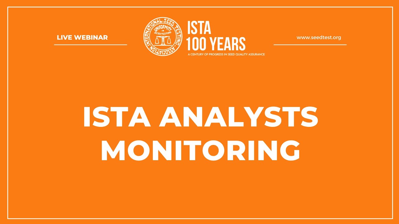 Webinar - ISTA Analysts Monitoring