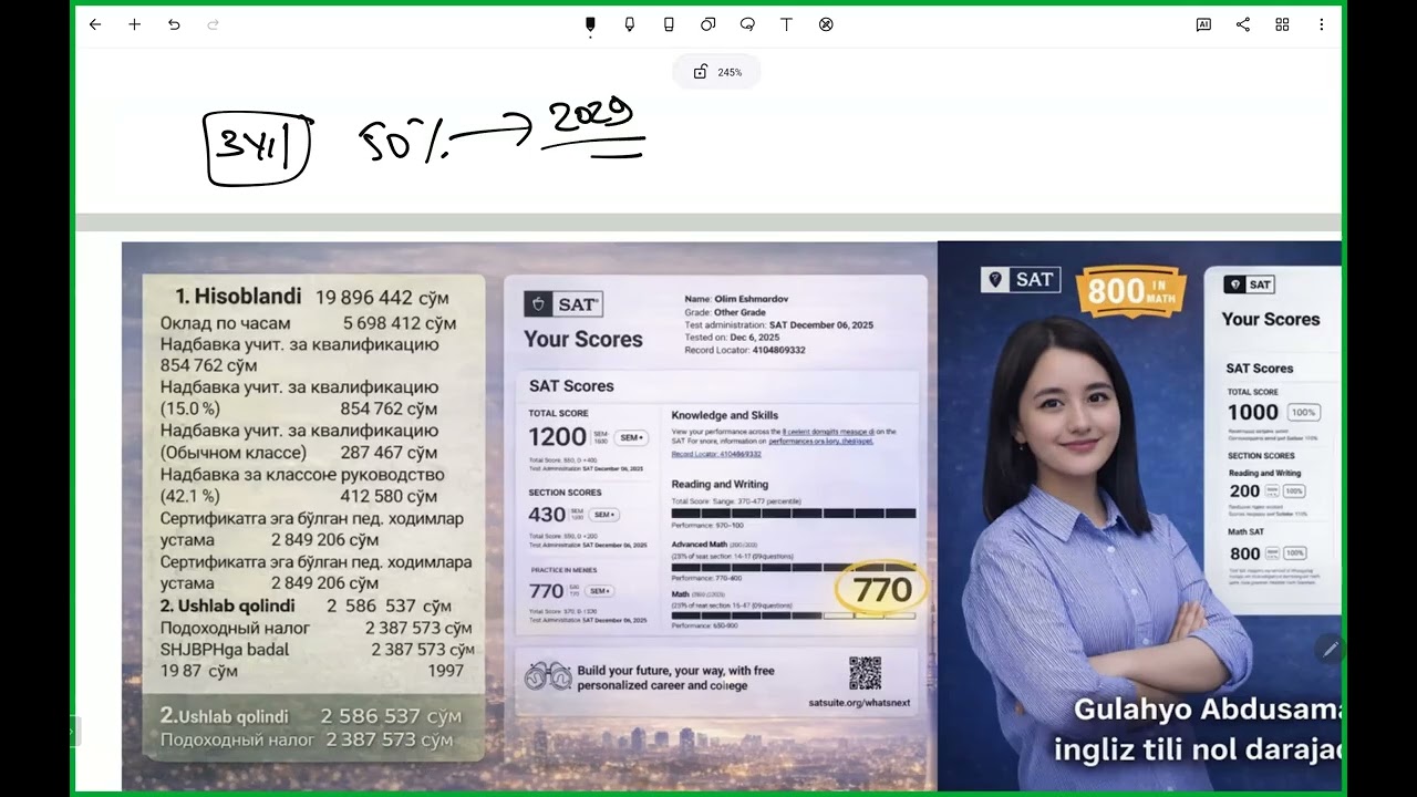SAT UZBEKISTAN Kanalida SAT math bo'yicha 1-dars