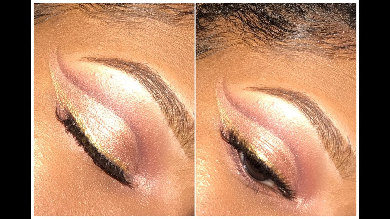 Rose Gold Cut Crease W/ Gold Winged Liner