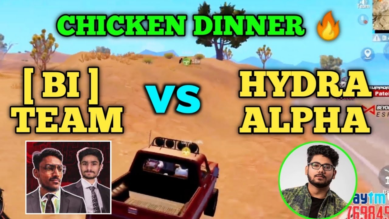 Bi team vs Hydra alpha vs Hydra danger full intense fight in the last zone | Chicken | Pubg emulator