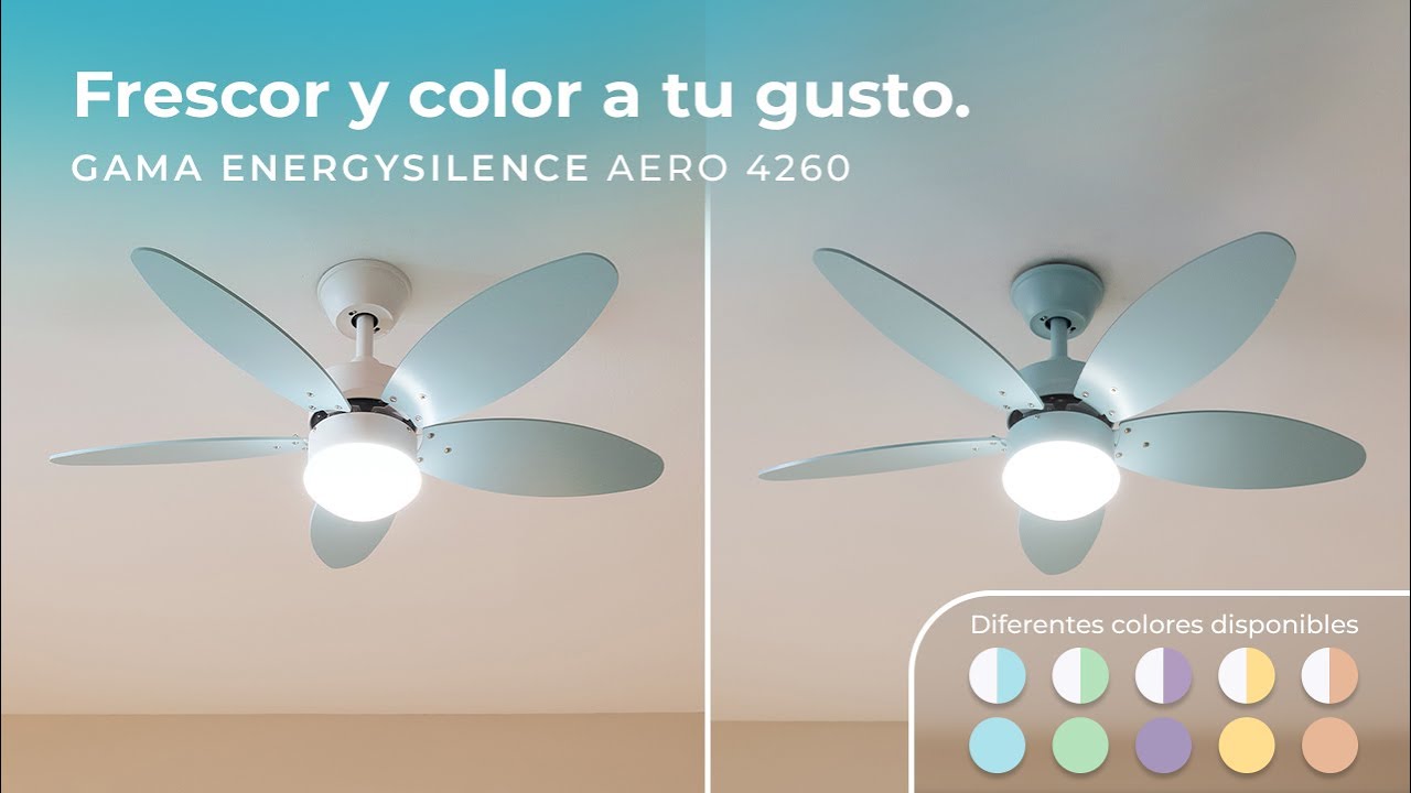 Gama de ventiladores de techo EnergySilence Aero 4260 40 W con 42” con luz LED, mando y temporizador