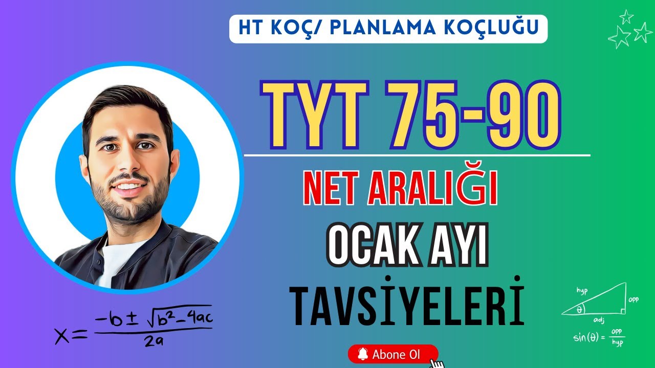Tyt 75-90 Net Aralığı Ocak Tavsiyeleri (Derece Yapmak İçin Hemen İzle)
