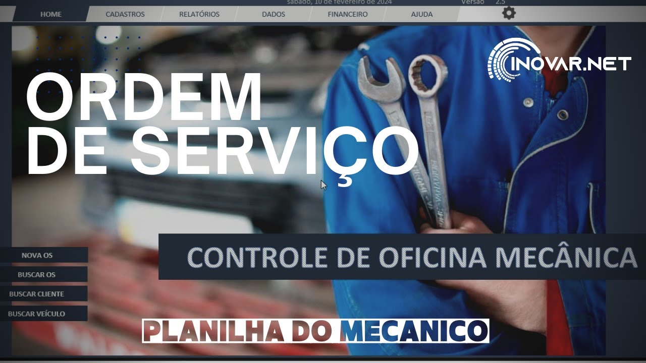 Trabalhando com Ordem de serviço na Planilha do Mecânico