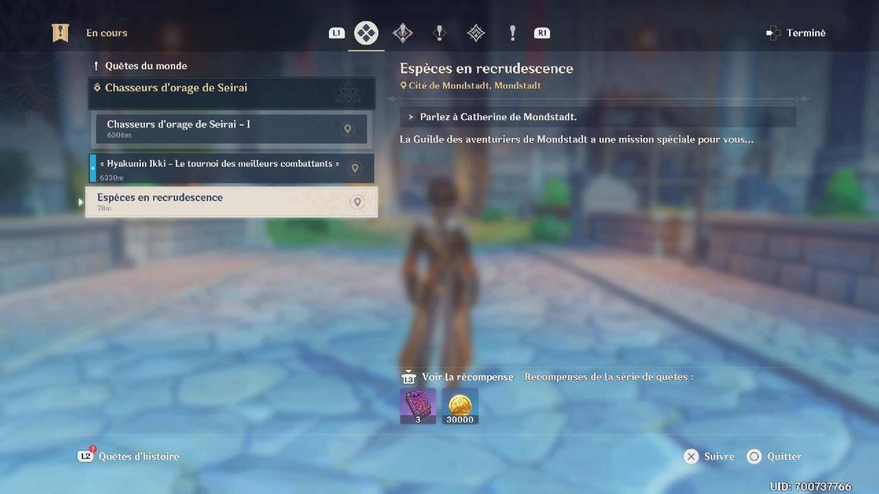 Genshin Impact : quête du monde Espèces en recrudescence
