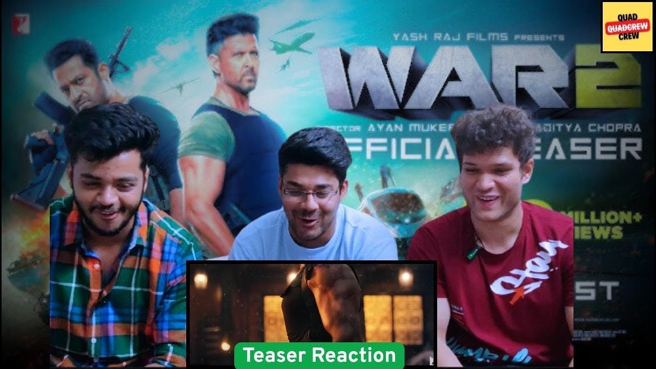 WAR 2 - Teaser Reaction || Hrithik Roshan | Jr NTR | Kiara Advani | Ayan Mukerji | YRF || QCREACTS