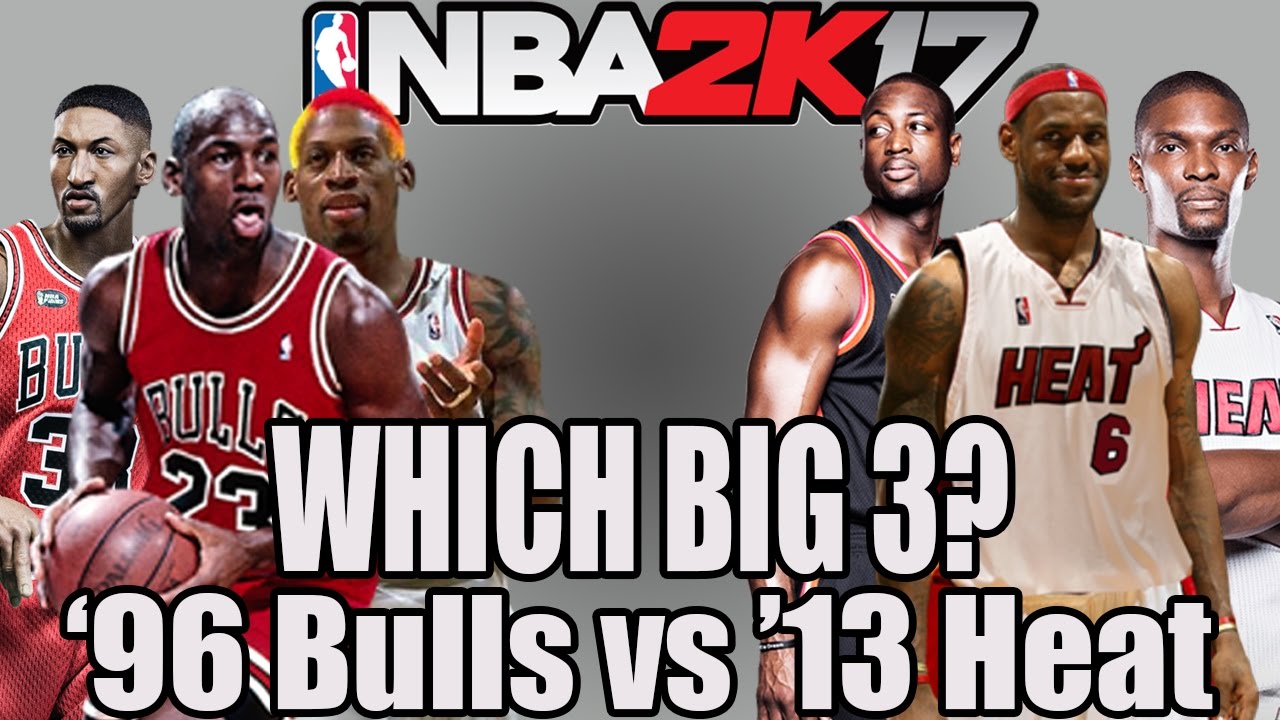 NBA 2K17 - MYLEAGUE - WHICH BIG 3? - 1996 BULLS VS 2013 HEAT! | NBA 2K17 MYLEAGUE SIMULATION!
