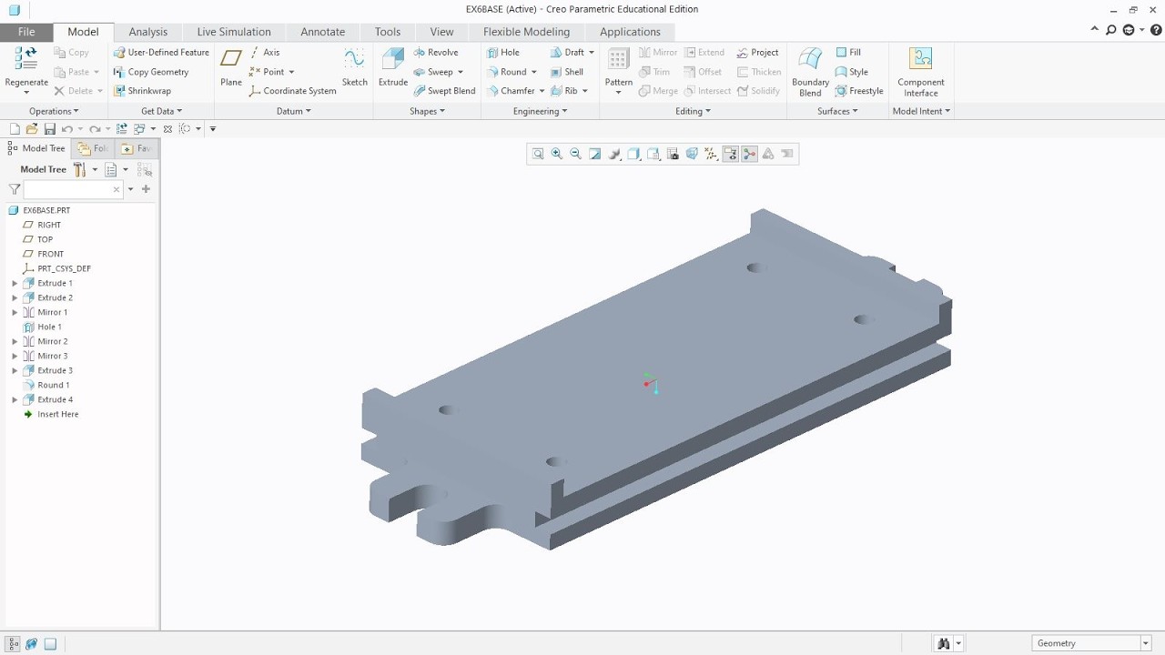 Machine Vise | Base | Part Model | CREO Parametric 5.0