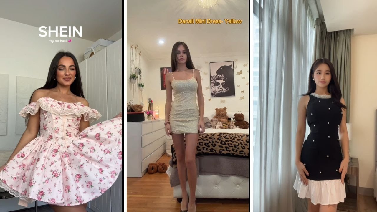 Dresses haul try on tiktok compilation 4