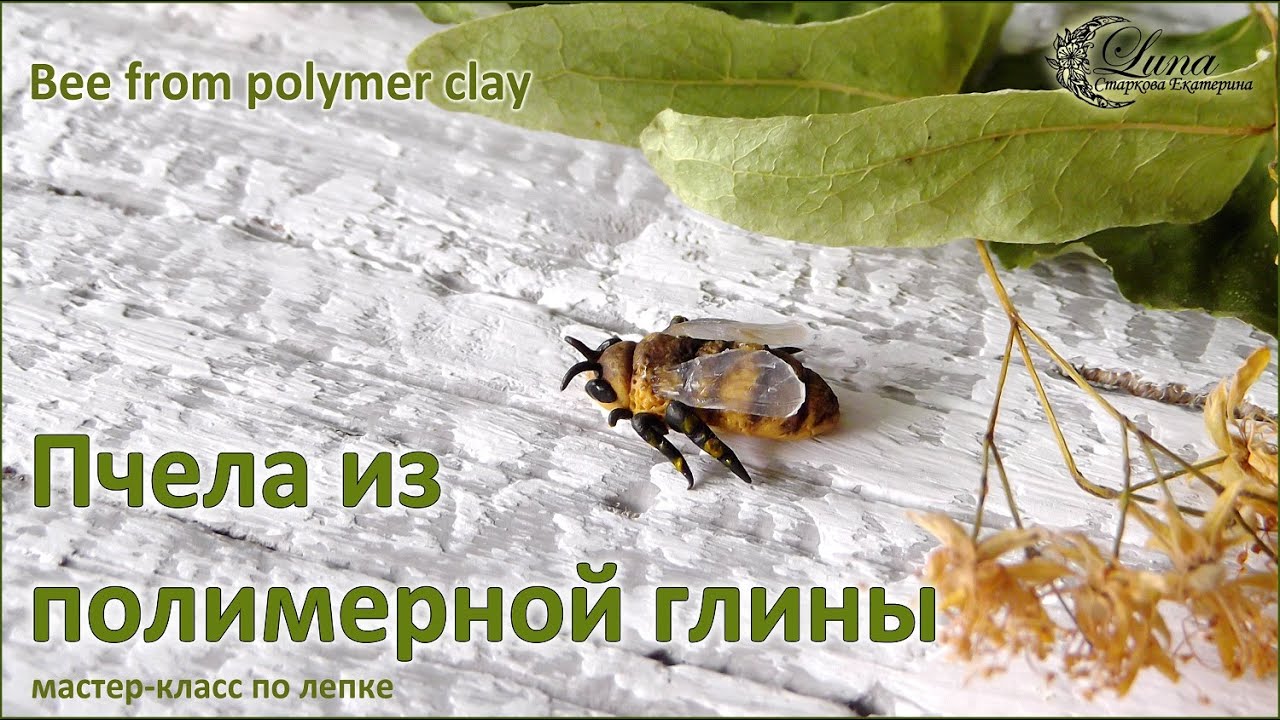 Пчела из полимерной глины / Bee from polymer clay, tutorial