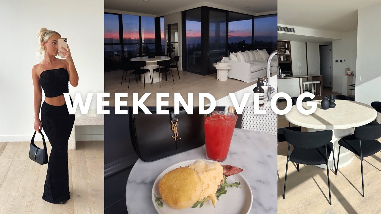 WEEKEND VLOG | sunrise walk, burleigh markets, breakfast dates, mini White Fox haul, girls night etc