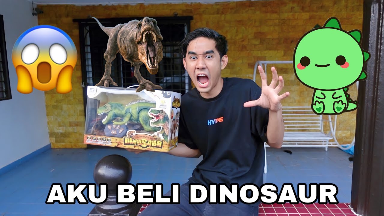 AKU BELI DINOSAUR 😂 BOLEH BERJALAN, MENYANYI HAHA 😂
