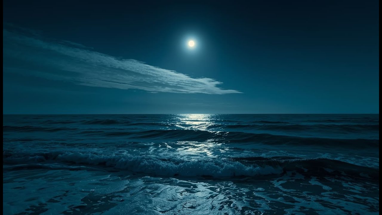 🌊🎵🎸 Atlantic Coast at Night 🌙 Ambient Guitar & Ocean Soundscape